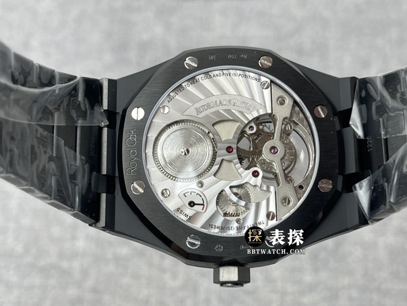 R8 factory Audemars PiguetRoyal Oak26522CE.OO.1225CE.01top-tier 1:1super watch men's black dialtourbillon picture and price caseback live photo