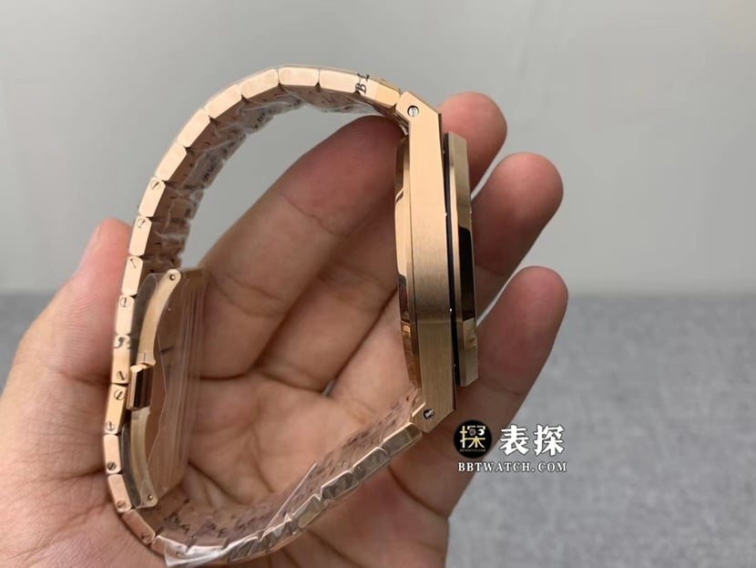 R8 factory Audemars PiguetRoyal Oaktop-tier watch men's gold plate tourbillonsteel bracelet model pictures and prices side live photo