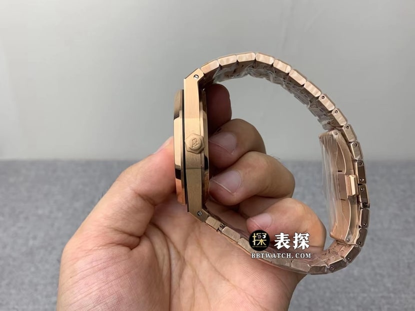 R8 factory Audemars PiguetRoyal Oaktop-tier watch men's gold plate tourbillonsteel bracelet model pictures and prices side live photo