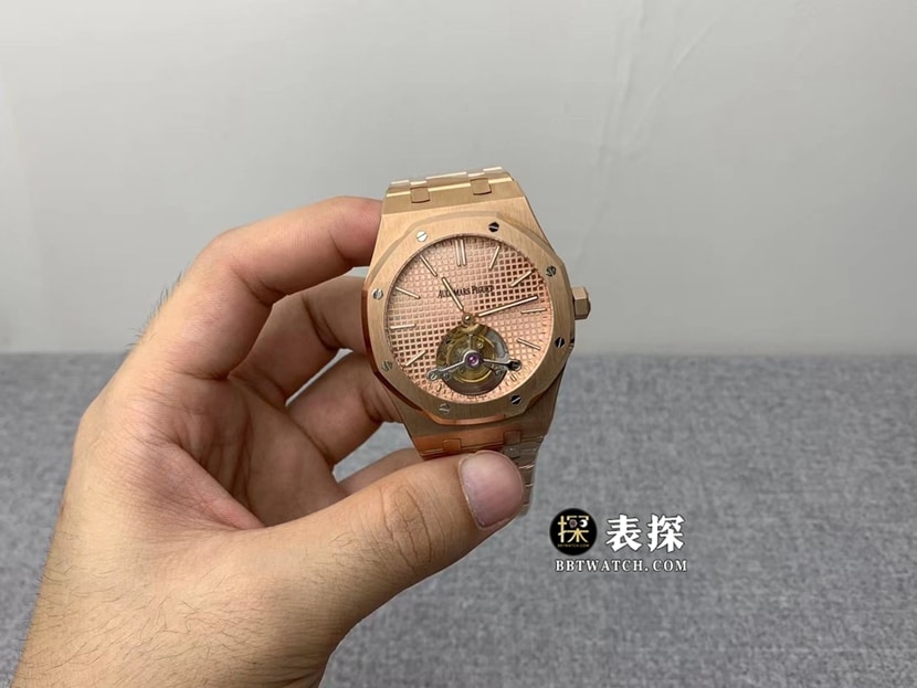 R8 factory Audemars PiguetRoyal Oaktop-tier watch men's gold plate tourbillonsteel bracelet model pictures and prices front live photo