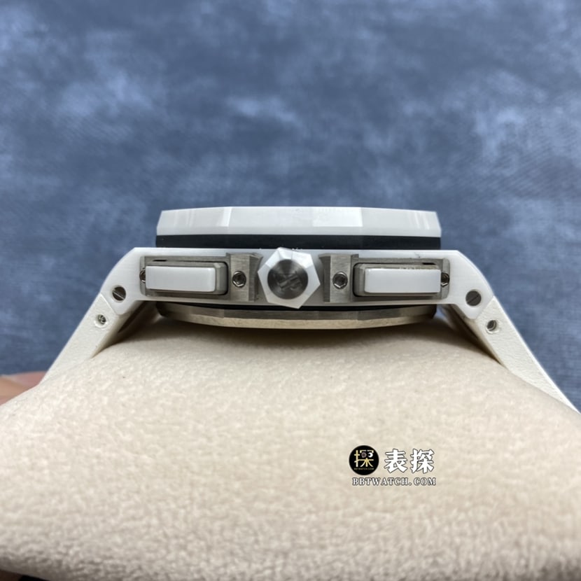 JF factory Audemars PiguetRoyal Oak offshore 26400super watch men's white panda dial chronograph rubber model pictures and prices side live photo