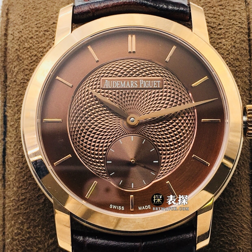TW factory Audemars Piguettop-tier 1:1high-quality watch men's dark brown dial small second hand leather strap model pictures and prices front live photo