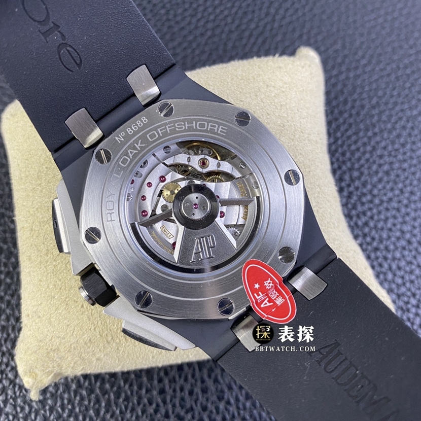 APF factory Audemars PiguetRoyal Oak offshore 26400top-tier 1:1super watch men's black panda disc rubber model picture and price caseback live photo