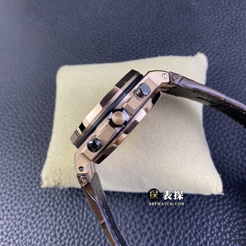 APF factory Audemars PiguetRoyal Oak offshore type 26470top-tier watch men's coffee panda plate leather strap model pictures and prices side live photo