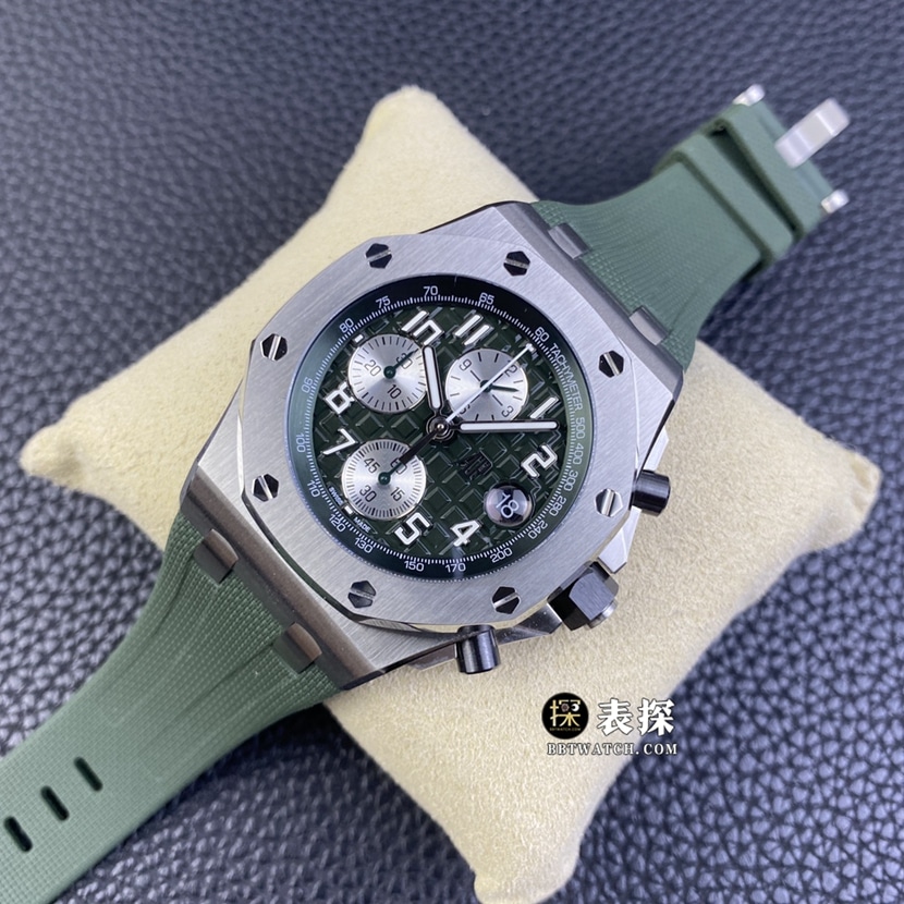 APF factory Audemars PiguetRoyal Oak offshore type watch men's military green plate rubber model picture and price front live photo