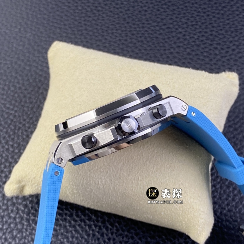 APF factory Audemars PiguetRoyal Oak offshore type 26238super watch men's blue dial rubber model pictures and prices side live photo