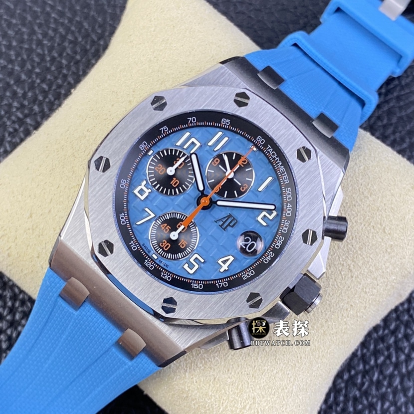 APF factory Audemars PiguetRoyal Oak offshore type 26238super watch men's blue dial rubber model picture and price front live photo