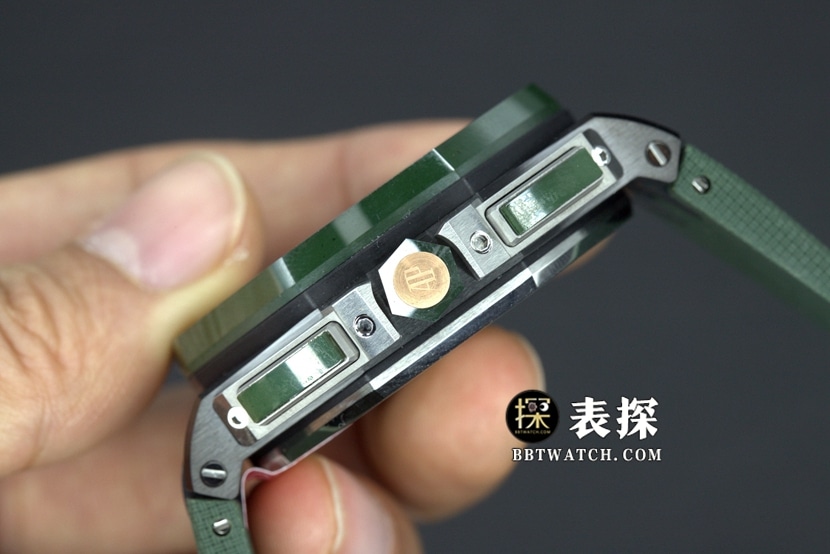 APF factory Audemars PiguetRoyal Oak offshore type 264051:1top-tier watch men's color ceramicgreen dial rubber model pictures and prices side live photo