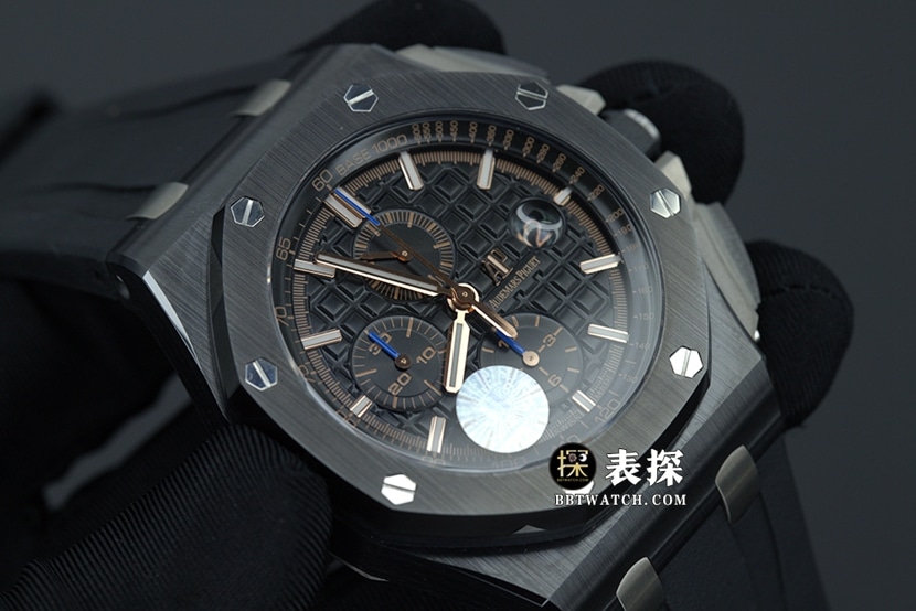 JF factory Audemars PiguetRoyal Oak26402CBtop-tier watch men's black dial rubber model pictures and prices front live photo