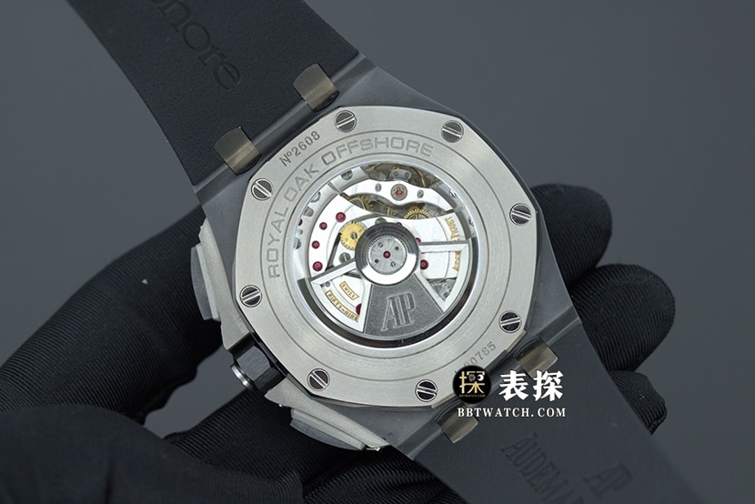 JF factory Audemars PiguetRoyal Oak26402CBtop-tier watch men's black dial rubber model pictures and prices caseback live photo