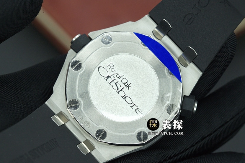 JF factory Audemars Piguet men's Royal Oak offshore type watch black dial rubber model 15703ST.OO.A002CA.01caseback live photo