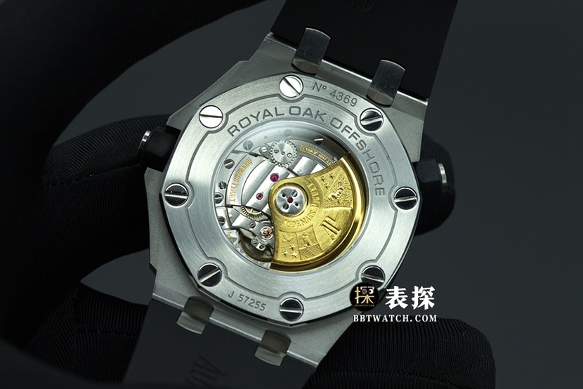 JF factory Audemars PiguetRoyal Oak offshore type 157101:1super watch men's black dial rubber model pictures and prices caseback live photo