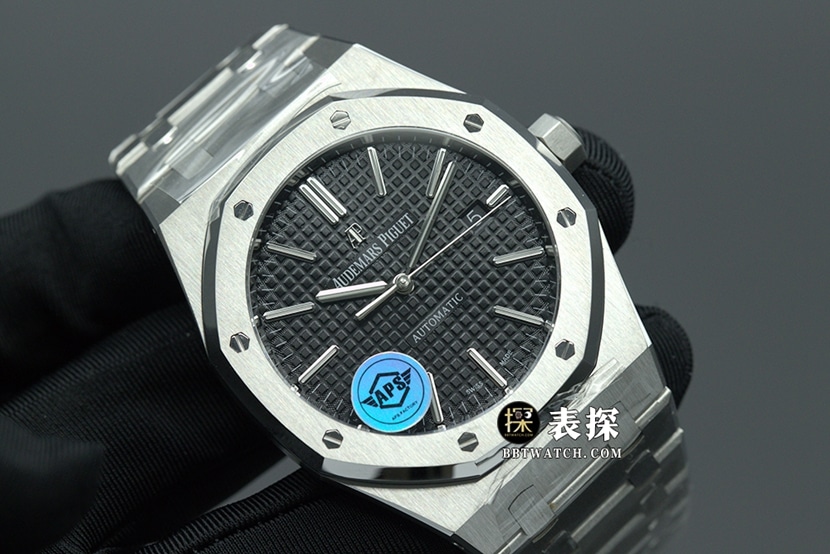 APS factory Audemars Piguet men's Royal Oak series watch black dialsteel bracelet model 15400ST.OO.1220ST.01front live photo