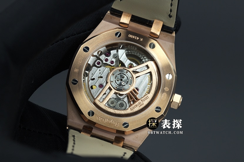 APS factory Audemars PiguetRoyal Oak15500top-tier 1:1super watch men's black dialleather strap picture and price caseback live photo
