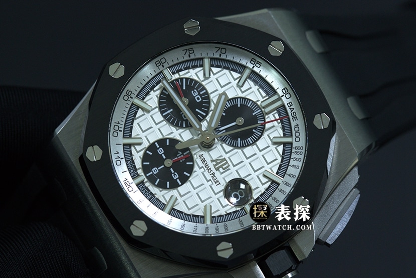 JF factory Audemars PiguetRoyal Oak offshore watch men's giant panda chronograph rubber model pictures and prices front live photo