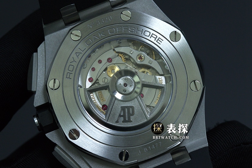 JF factory Audemars PiguetRoyal Oak offshore watch men's giant panda chronograph rubber model pictures and prices caseback live photo