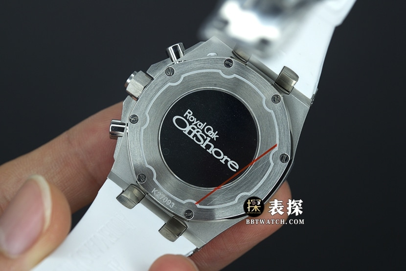 Audemars PiguetRoyal Oak offshore watch women's silver panda dial rubber model pictures and prices caseback live photo