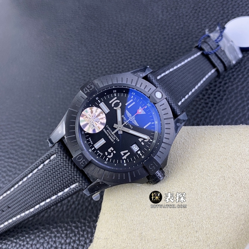 GF FactoryBreitling Avengers 1:1super watch men's black dialleather strap model pictures and prices front live photo