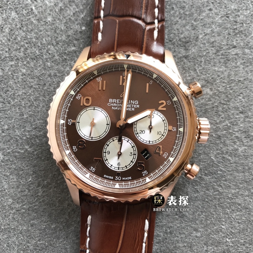 BL factory Breitling legendary aviation watch men's brown panda disk leather strap model pictures and prices front live photo