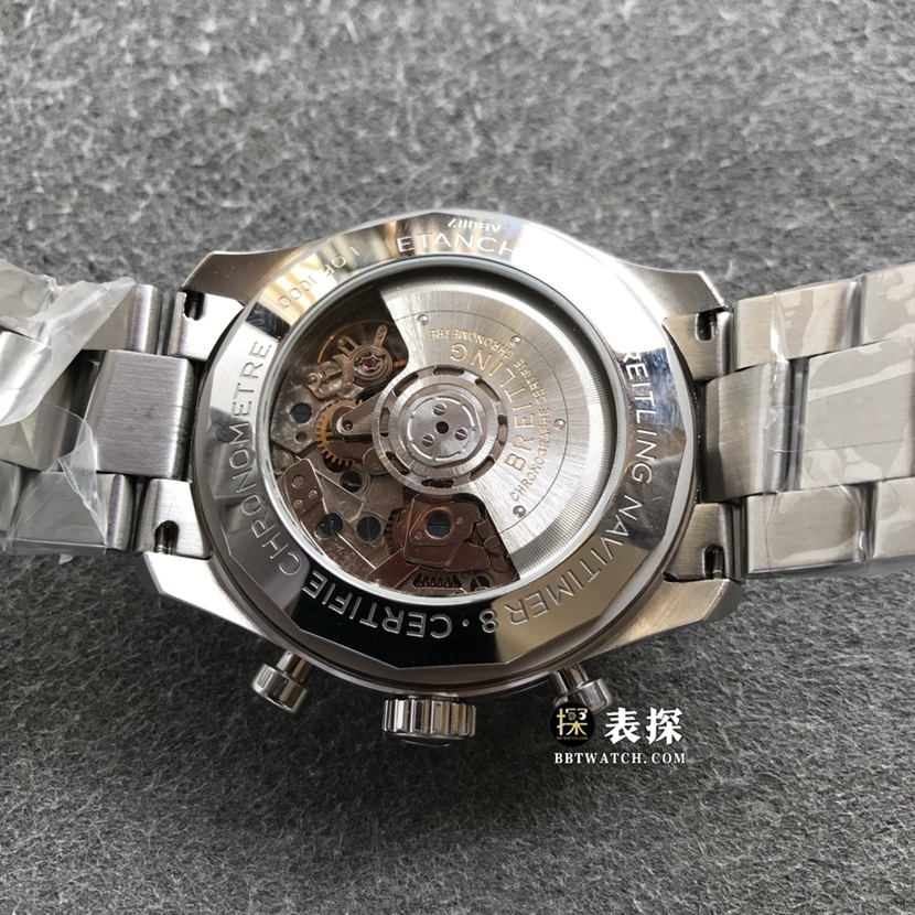 BL factory Breitling legendary aviation top-tier watch men's black panda plate steel bracelet model pictures and prices caseback live photo