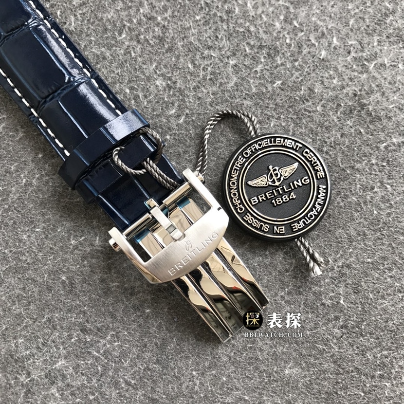 Breitling B01chronograph1:1top-tier watch men's dark blue dialleather strap model pictures and prices clasplive photos