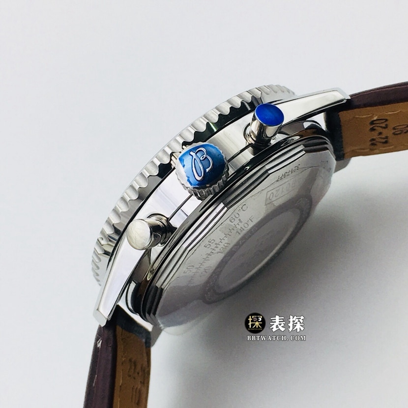 GB factory Breitling aviation chronograph1super watch men's white dialleather strap model pictures and prices side live photo