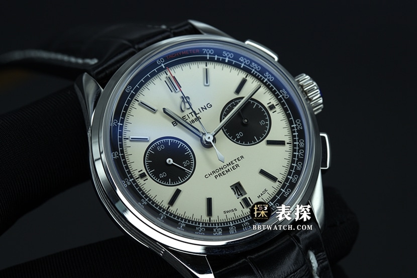 GF FactoryBreitling B01chronograph1:1super watch men's panda watch Daniel Wu's same leather strap model pictures and prices front live photo