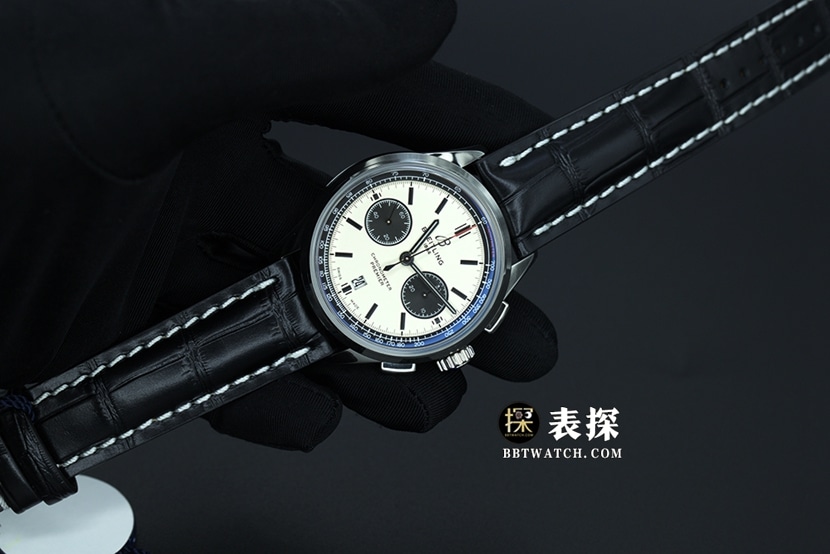 GF FactoryBreitling B01chronograph1:1super watch men's panda watch Daniel Wu's same leather strap model pictures and prices front live photo