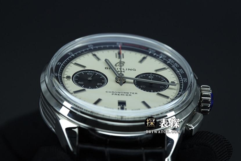GF FactoryBreitling B01chronograph1:1super watch men's panda watch Daniel Wu's same leather strap model pictures and prices side live photo