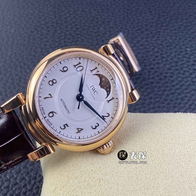 TWC factory universal watch da Vinci top collectible watches for women white disk red gold moon phase strap models pictures and price front real picture