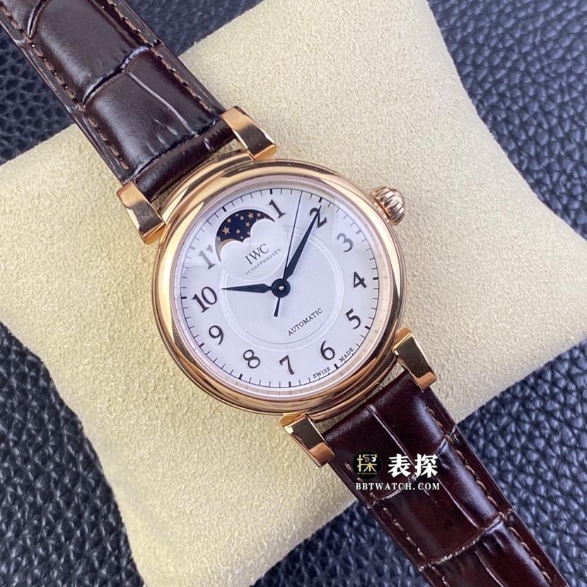 TWC factory universal watch da Vinci top collectible watches for women white disk red gold moon phase strap models pictures and price front real picture