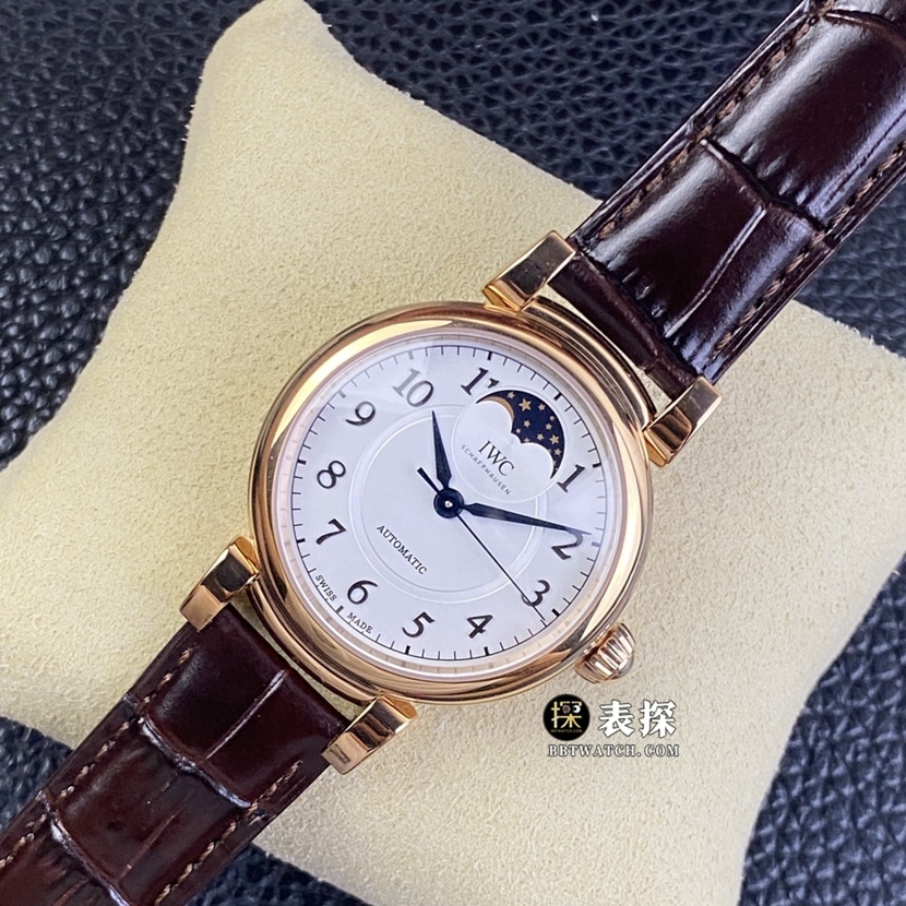 TWC factory universal watch da Vinci top collectible watches for women white disk red gold moon phase strap models pictures and price front real picture