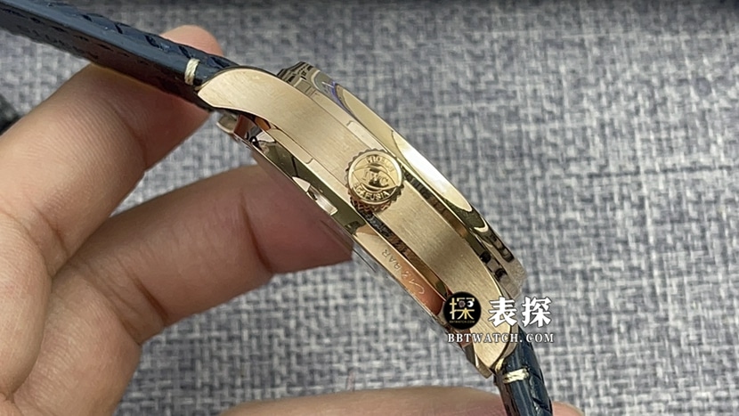 ZF FactoryIWC watch Portugal top-tier 1:1high-quality watch men's blue panda disc leather strap model pictures and prices side live photo