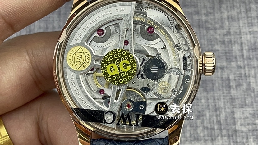 ZF FactoryIWC watch Portugal top-tier 1:1high-quality watch men's blue panda disc leather strap model pictures and prices caseback live photo