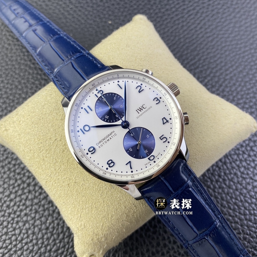 AZ factory IWC watch Portugal IW371620top-tier 1:1super watch men's white dialleather strap model pictures and prices front live photo