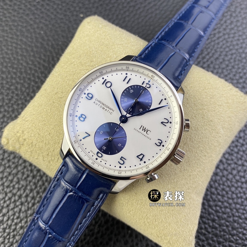 AZ factory IWC watch Portugal IW371620top-tier 1:1super watch men's white dialleather strap model pictures and prices front live photo