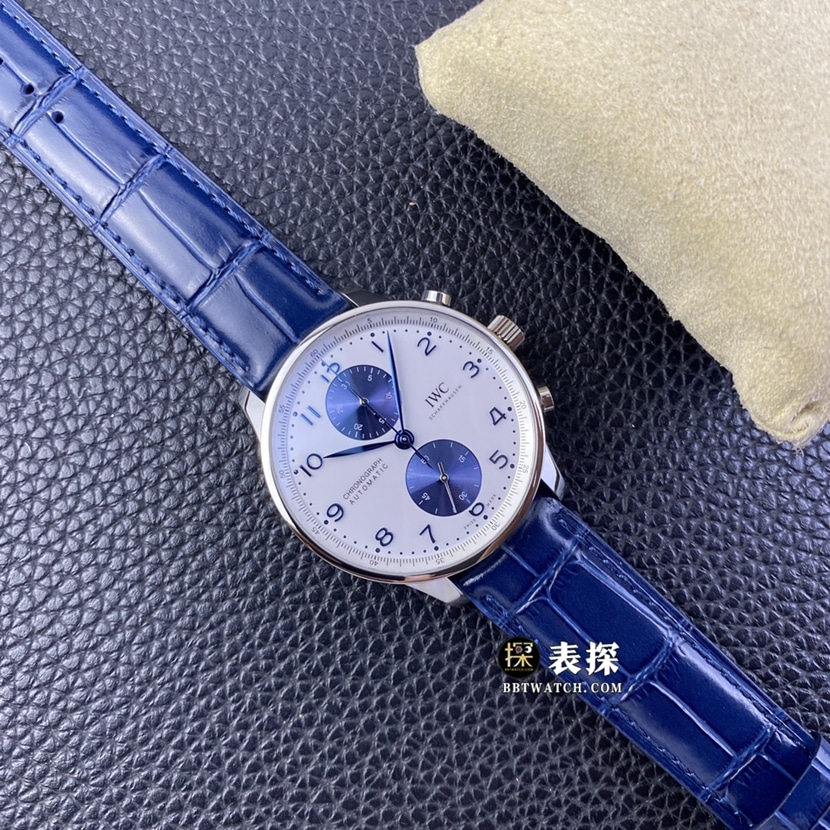 AZ factory IWC watch Portugal IW371620top-tier 1:1super watch men's white dialleather strap model pictures and prices front live photo