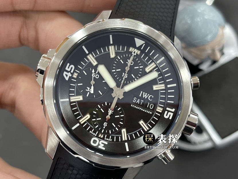 V6 factory IWC watch marine timepiece top-tier watch men's black dial rubber model pictures and prices front live photo