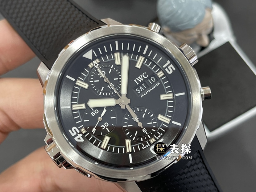 V6 factory IWC watch marine timepiece top-tier watch men's black dial rubber model pictures and prices front live photo