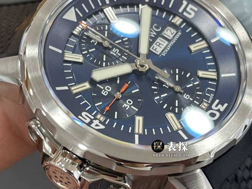 V6 factory IWC watch marine timepiece watch men's blue panda dial rubber model picture and price side live photo
