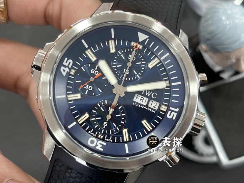 V6 factory IWC watch marine timepiece watch men's blue panda dial rubber model picture and price front live photo