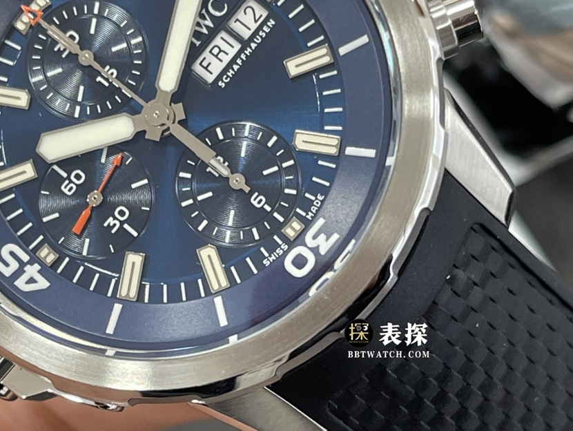V6 factory IWC watch marine timepiece watch men's blue panda dial rubber model picture and price side live photo