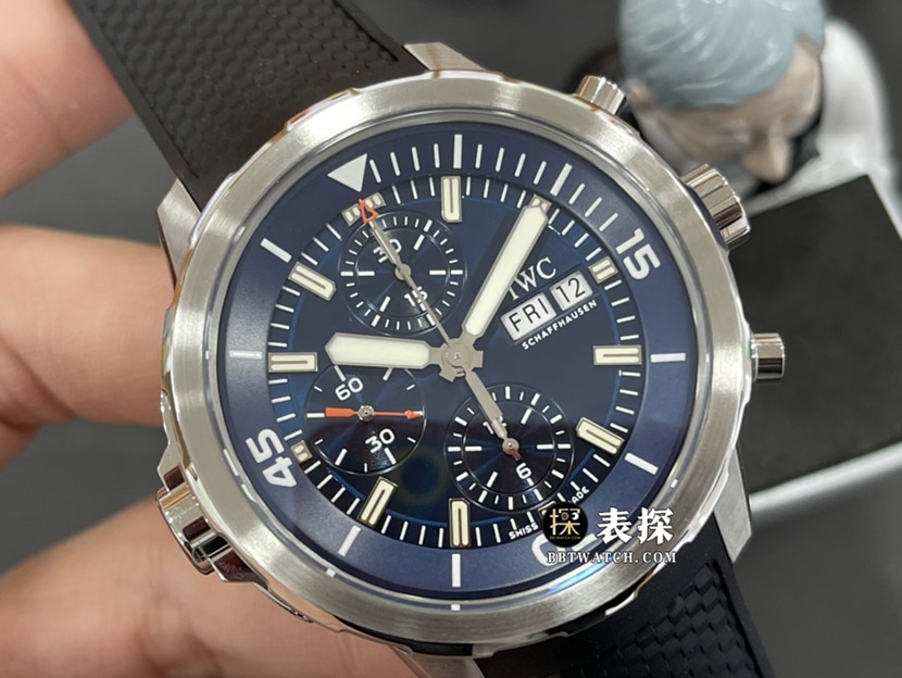 V6 factory IWC watch marine timepiece watch men's blue panda dial rubber model picture and price front live photo