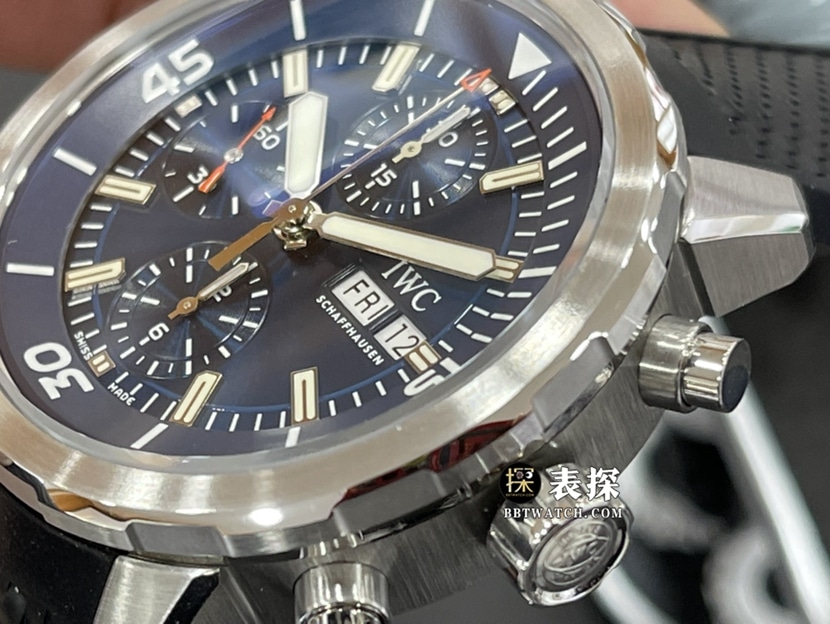 V6 factory IWC watch marine timepiece watch men's blue panda dial rubber model picture and price side live photo
