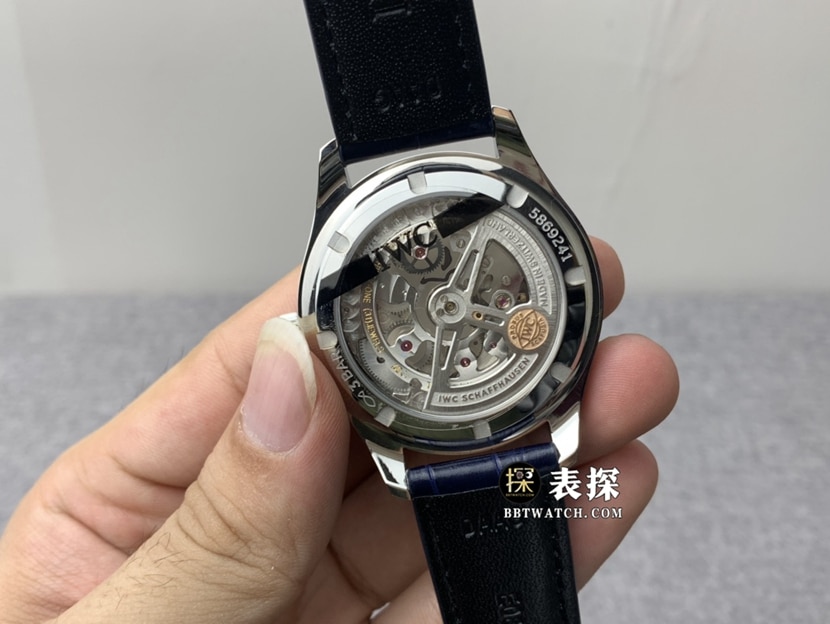 ZF FactoryIWC watch men's Portuguese watch silver white dialleather strap model pictures and prices caseback live photo