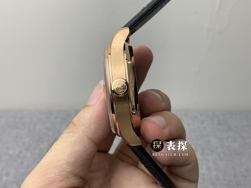 YL Factory IWC Men's Portuguese Top Watch Black Tourbillon Leather Strap Model Pictures and Price Side Real Shot Pictures