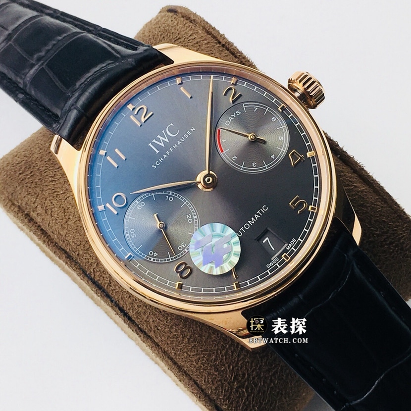 ZF FactoryIWC watch Portugal top-tier watch men's dark gray plate leather strap model pictures and prices front live photo