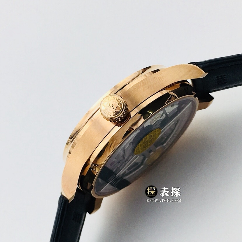 ZF FactoryIWC watch Portugal top-tier watch men's dark gray plate leather strap model pictures and prices side live photo