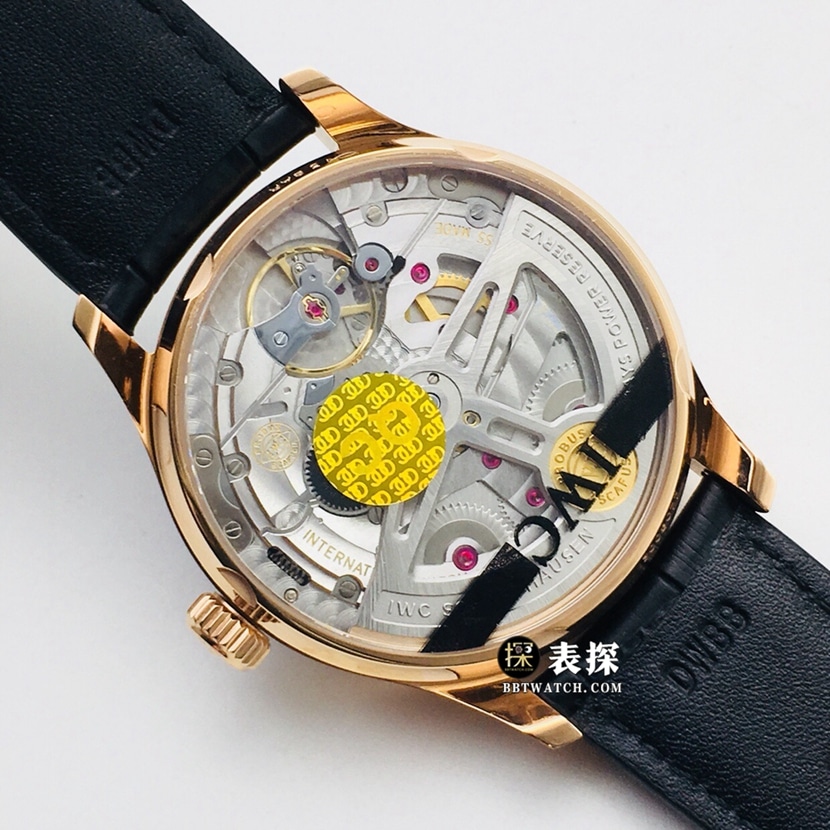 ZF FactoryIWC watch Portugal top-tier watch men's dark gray plate leather strap model pictures and prices caseback live photo