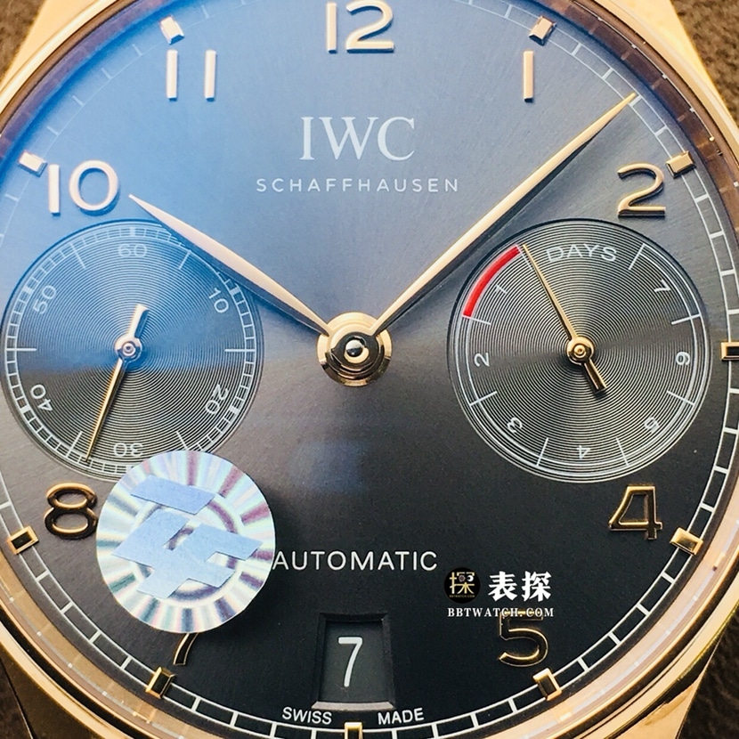 ZF FactoryIWC watch Portugal top-tier watch men's dark gray plate leather strap model pictures and prices front live photo